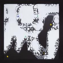 Untitled, 2022, PVC on digital print on white plexiglas